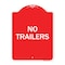Signmission Designer Series Sign-No Trailers, Red & White Aluminum Architectural Sign, 18" x 24", RW-1824-23563 A-DES-RW-1824-23563 - alternate 1